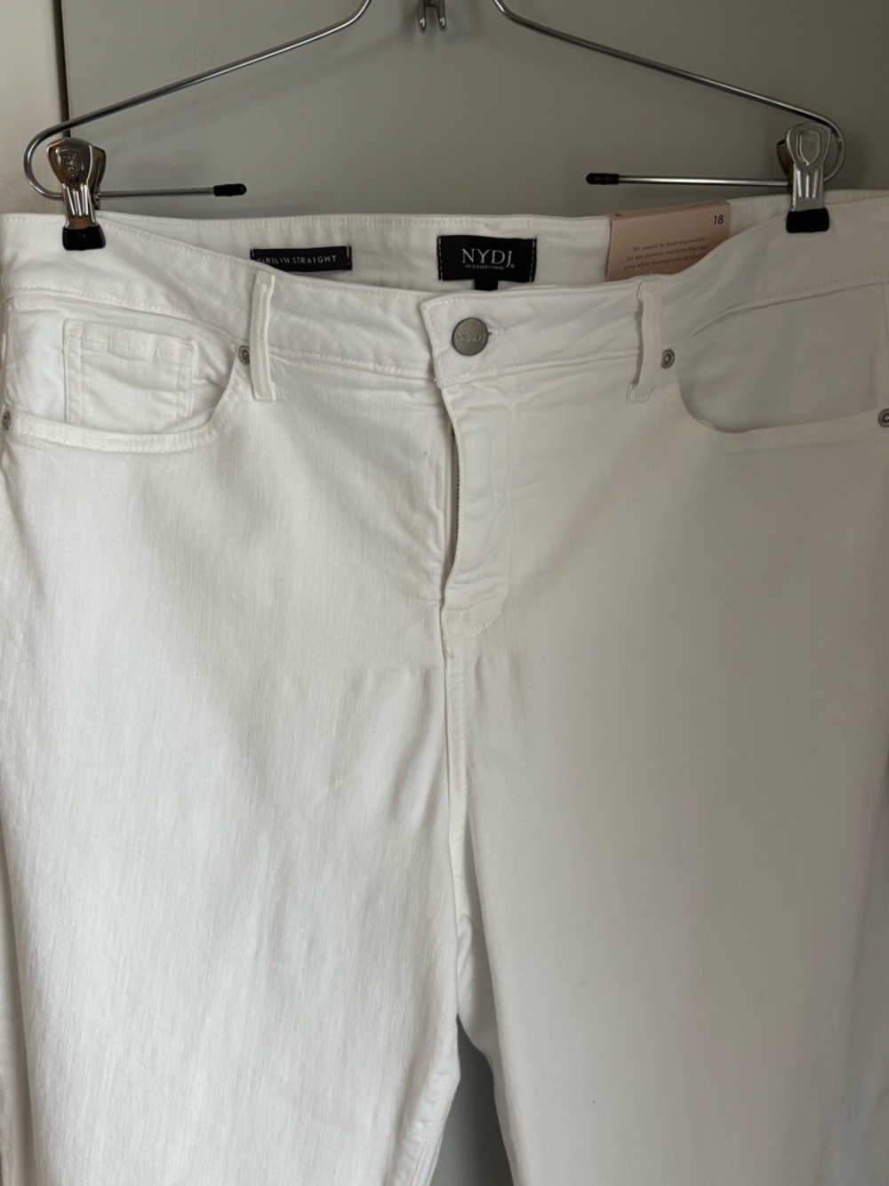 NYDJ Women’s White Straight Leg Jeans